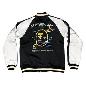 BAPE Japan 1993 Souvenir Sukajan Jacket Black White | A Bathing Ape